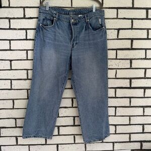 &Denim light wash, straight leg denim. Size 14